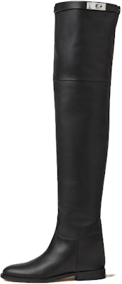 (Women) HERMES Round Toe Flat Over-the-Knee Boots 'Black Calfskin' H232069Z-02 Buy (Women) HERMES Round Toe Flat Over-the-Knee Boots 'Black Calfskin' H232069Z-02