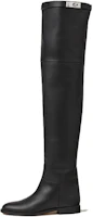(Women) HERMES Round Toe Flat Over-the-Knee Boots 'Black Calfskin' H232069Z-02 (Women) HERMES Round Toe Flat Over-the-Knee Boots 'Black Calfskin' H232069Z-02