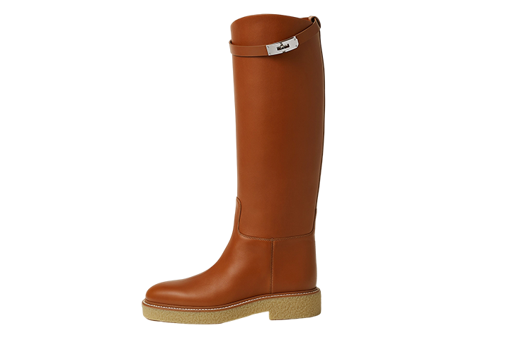(Women) HERMES Round Toe High Boot 'Honey Brown Leather' H232066Z-A3