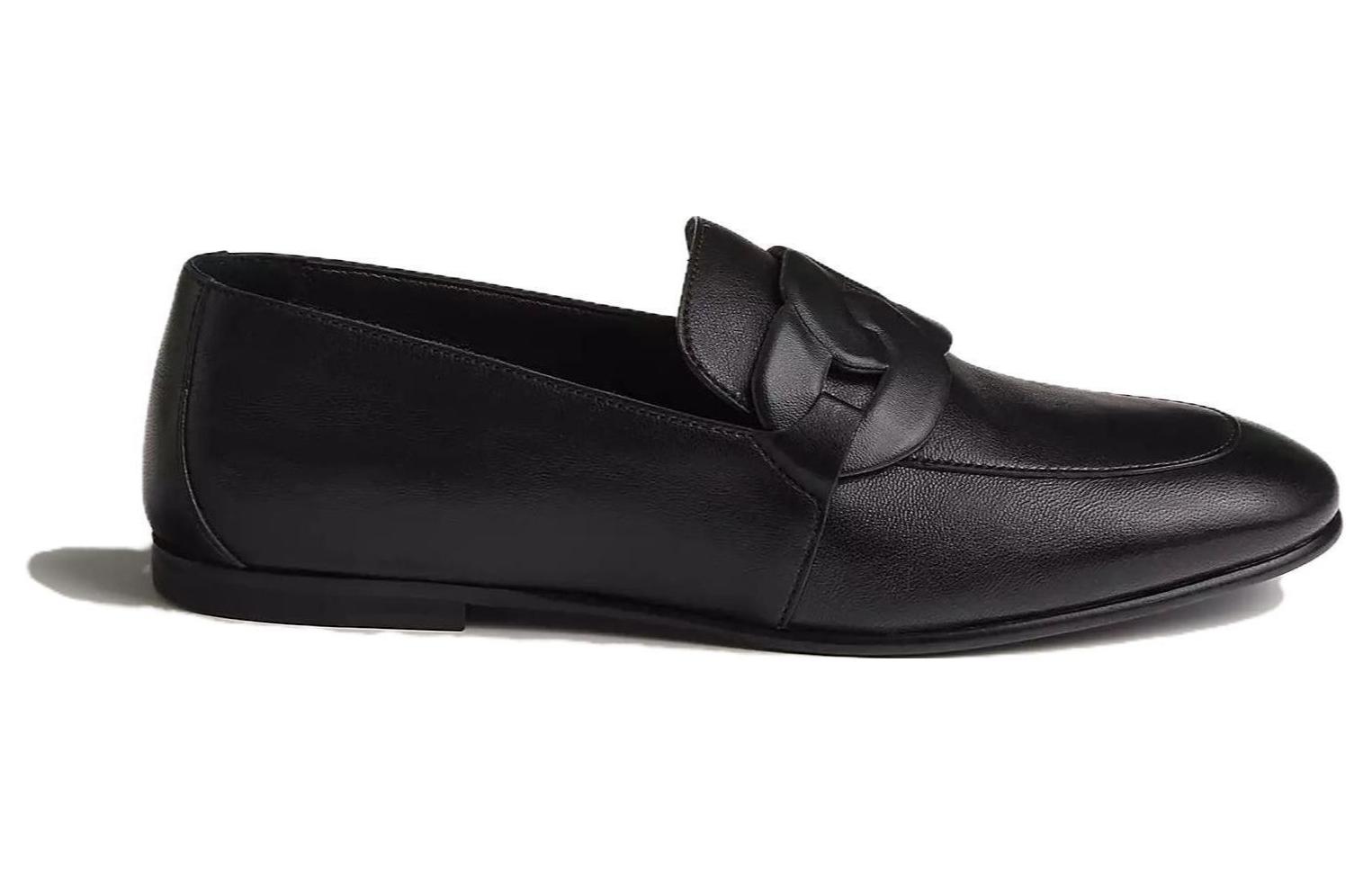 Order (W) HERMES Kasut Loafer Hujung Bulat 'Hitam' H232011Z-02