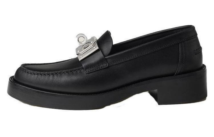 (Women) HERMES Round Toe Loafer 'Black Leather' H232075Z-02
