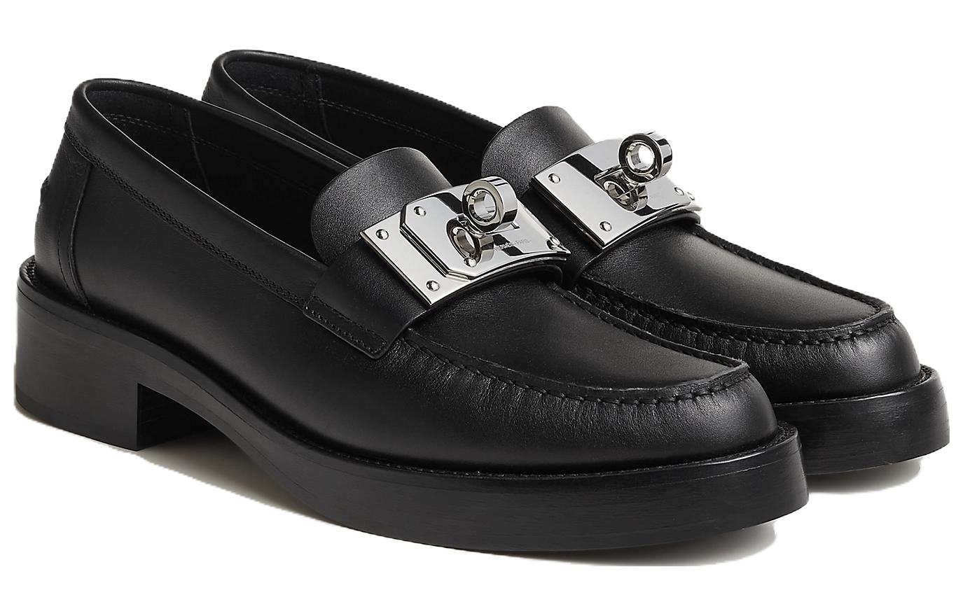 Lookbook (W) 爱马仕 黑色皮革圆头乐福鞋 H232075Z-02