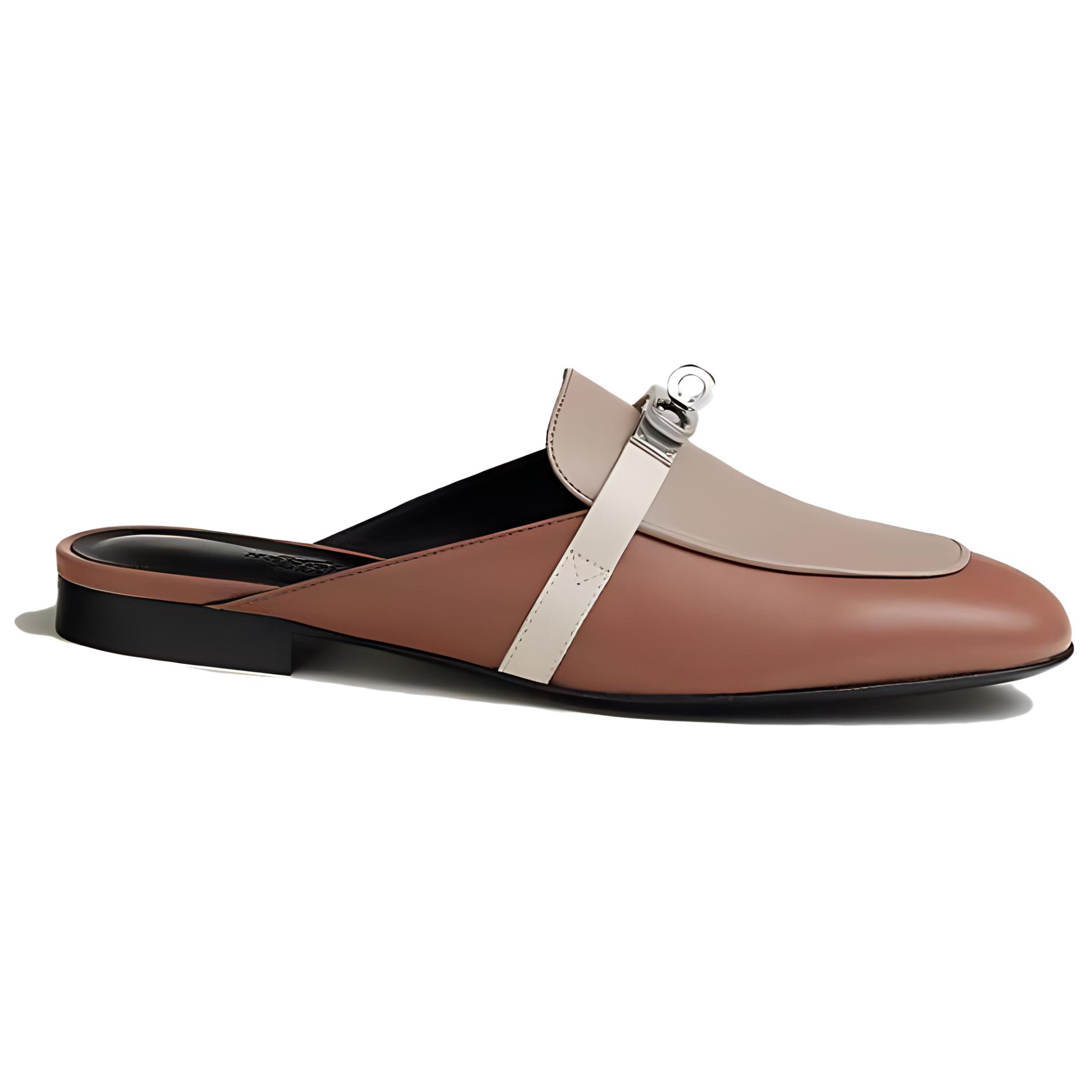 Order (W) HERMES Round Toe Mule 'Pearly Rose' Sepatu Tumit Bundar H232120Z-VE3