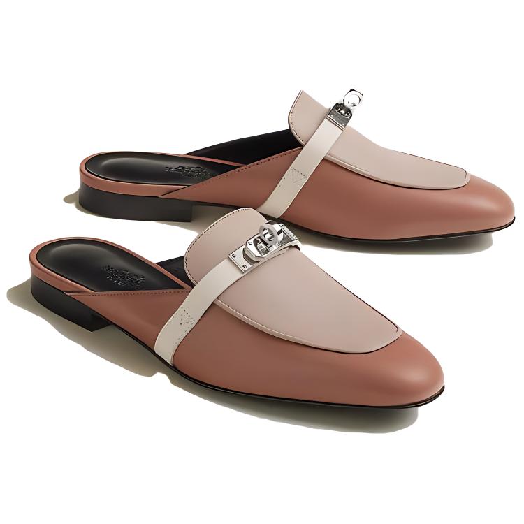 Lookbook (W) HERMES Round Toe Mule 'Pearly Rose' Sepatu Tumit Bundar H232120Z-VE3