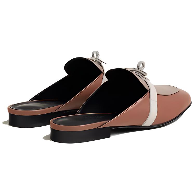 Shop (W) HERMES Round Toe Mule 'Pearly Rose' Sepatu Tumit Bundar H232120Z-VE3