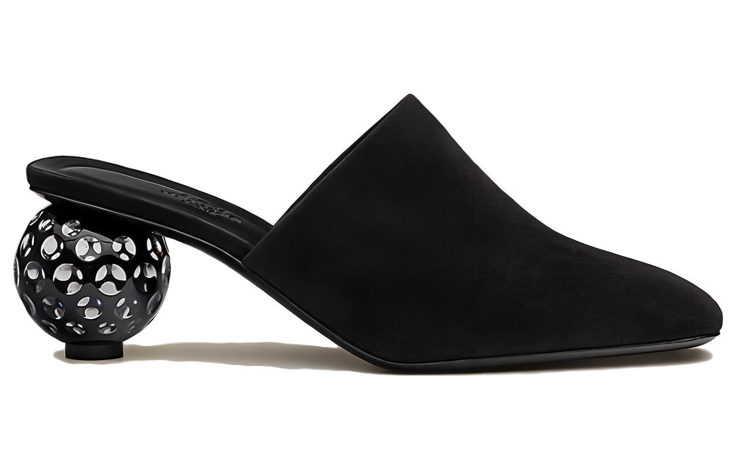 Order (W) HERMES Zapato Negro Sin Cordones con Tacón Recortado H212001Z-02