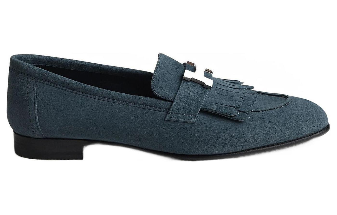 Order (W) HERMES Zapatos Sin Cordones Punta Redonda 'Azul Cielo' H181071Z-Q8