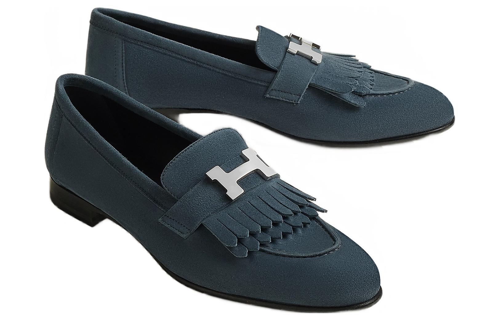 Lookbook (W) HERMES Zapatos Sin Cordones Punta Redonda 'Azul Cielo' H181071Z-Q8