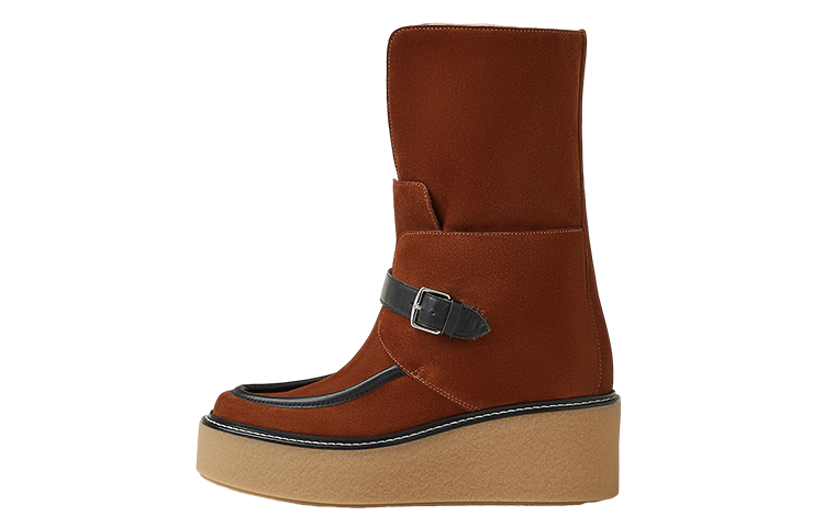 (Women) HERMES Round Toe Slip-On Booties 'Brown' H232029Z-20