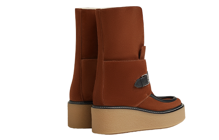 Order (W) HERMES But Boot Tanpa Tali Hujung Bulat 'Coklat' H232029Z-20