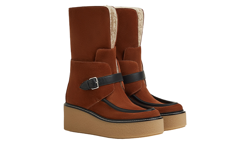 Lookbook (W) 에르메스 브라운 라운드토 슬립온 부티 H232029Z-20