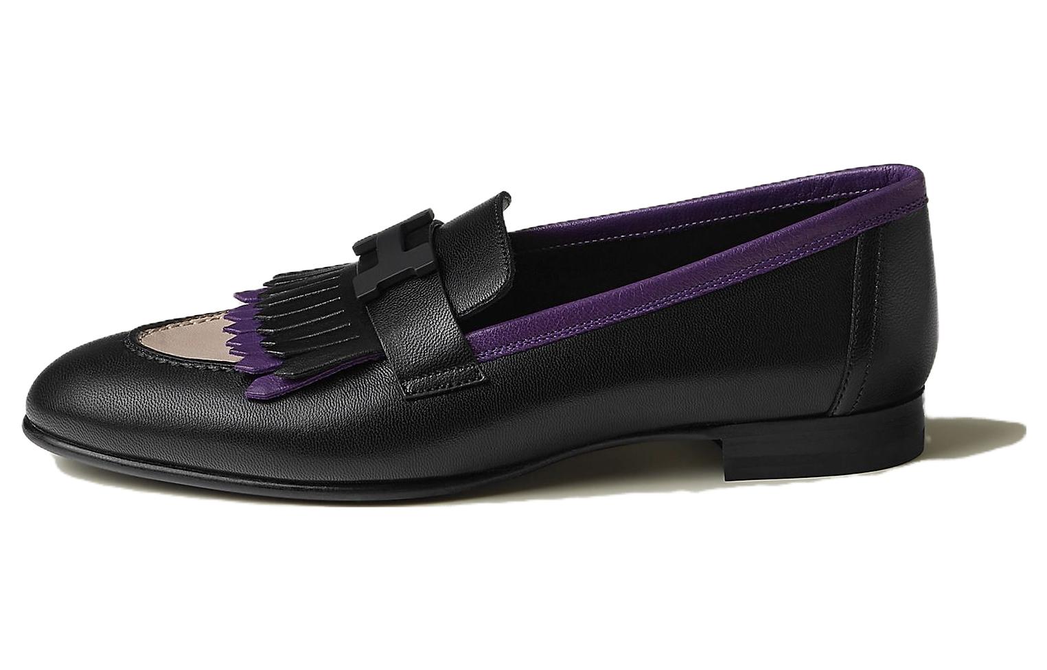 (Women) HERMES Royal Loafer 'Black Purple' H232136Z-02