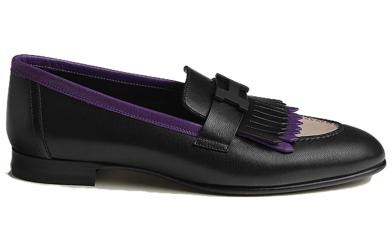 Order (W) HERMÈS Mocassin Royal ''Noir Violet'' H232136Z-02