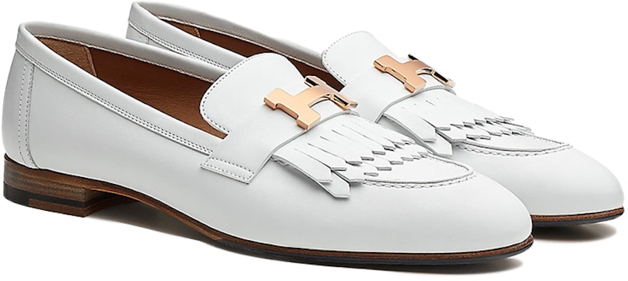 Hermes 愛馬仕 Royal 牛皮 玫瑰金扣 時尚樂福平底鞋 女款 白色 Shop Hermes 愛馬仕 Royal 牛皮 玫瑰金扣 時尚樂福平底鞋 女款 白色