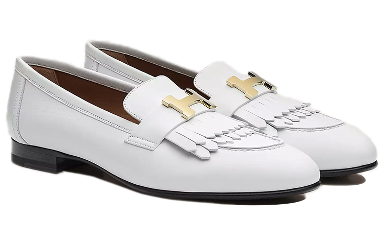 Lookbook HERMES 愛馬仕 Royal 小牛皮樂福鞋 女款 白色