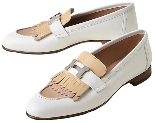 HERMES愛馬仕 Royal 皮革 低幫套腳休閒 樂福鞋 女款 白色 Lookbook HERMES愛馬仕 Royal 皮革 低幫套腳休閒 樂福鞋 女款 白色