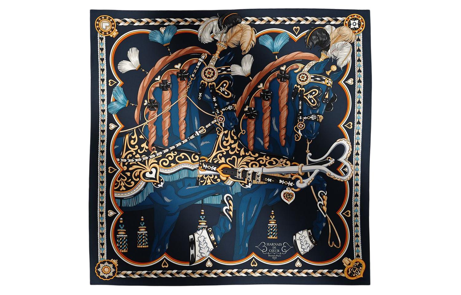 (Women) HERMES Saddle Print Silk Scarf  Black. H004090S 11 圖 2