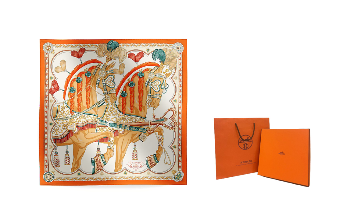 (Women) HERMES Saddle Print Silk Scarf for Women - Multicolor H004090Sv06 圖 4
