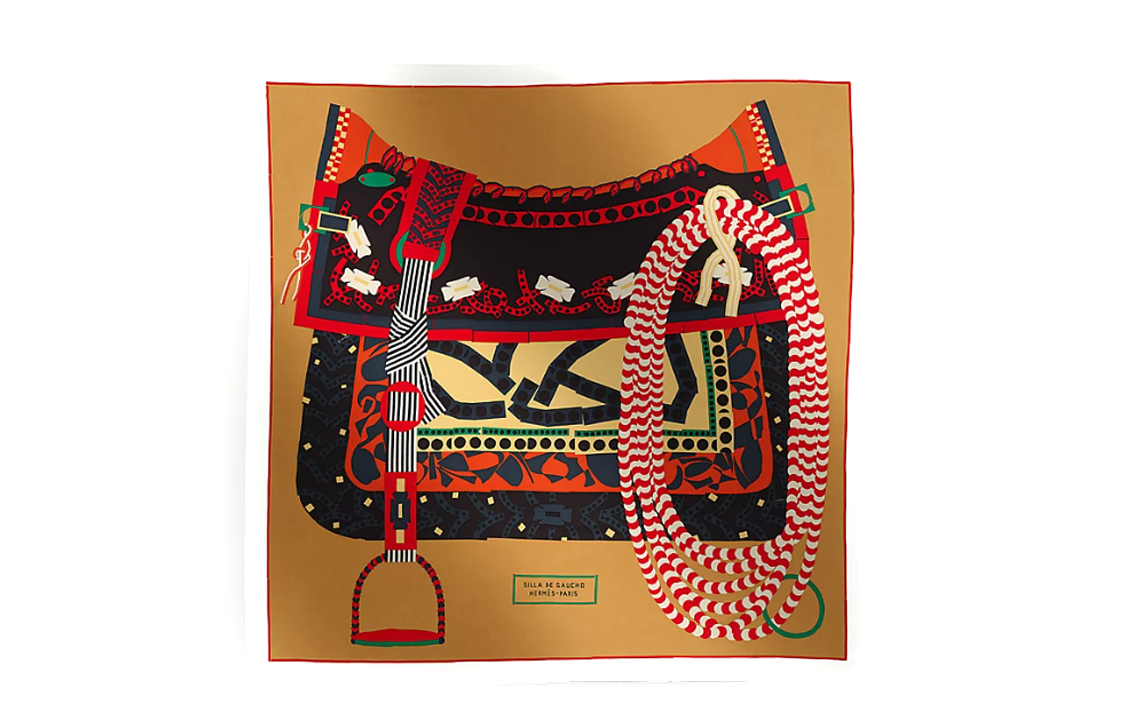 (Women) HERMES Saddle Style Pattern Silk Scarf for Women Multicolor. H004089Sv03 圖 2