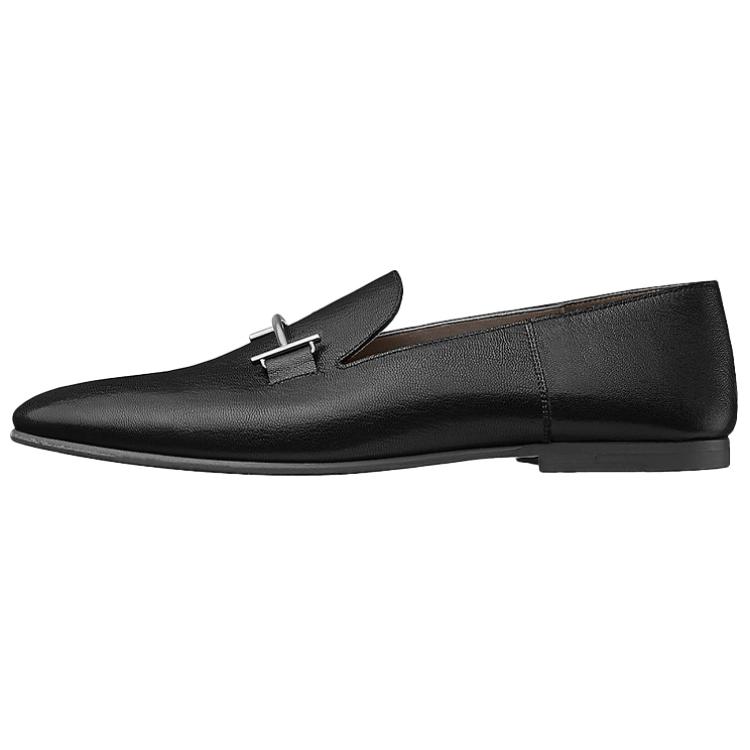 (Women) HERMES Saga Loafer 'Black Palladium Detail' H182301Z-A03