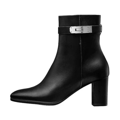 (W) HERMES Saint Germain Ankle Boot 'Black Calfskin'