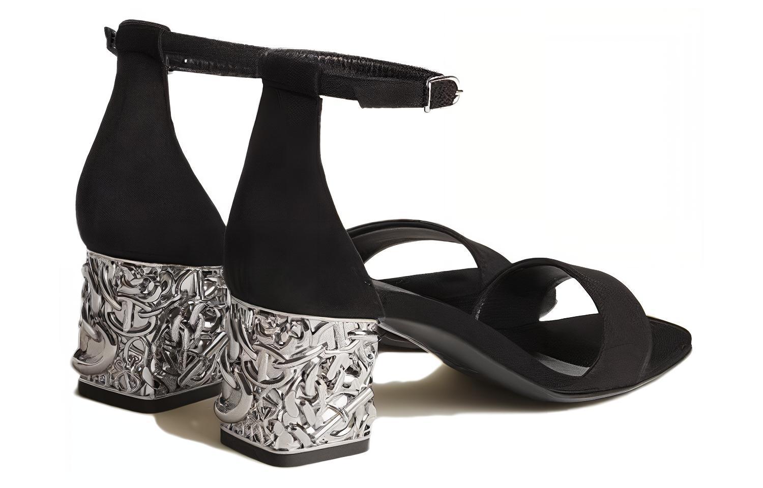 Shop HERMES愛馬仕 簡約小眾 一字帶涼鞋 女款 黑色