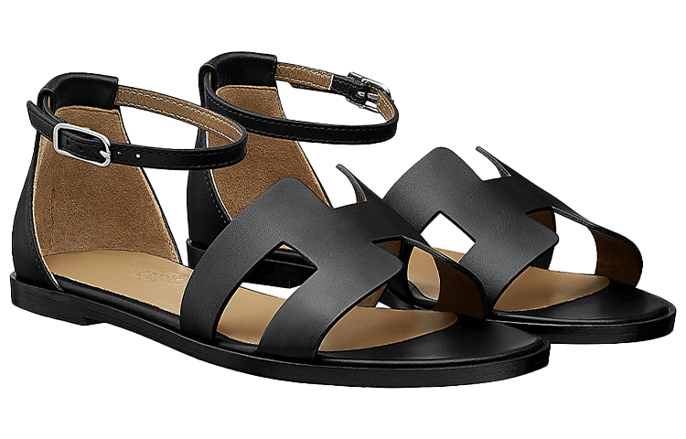 Lookbook (W) HERMES Sandalias Santorin 'Piel de Ternera Negra de Moda' H182139Z-02