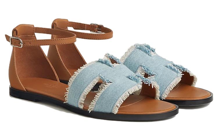 Lookbook HERMES 愛馬仕 Santorini 百搭舒適 一字帶涼鞋 女款 棕色