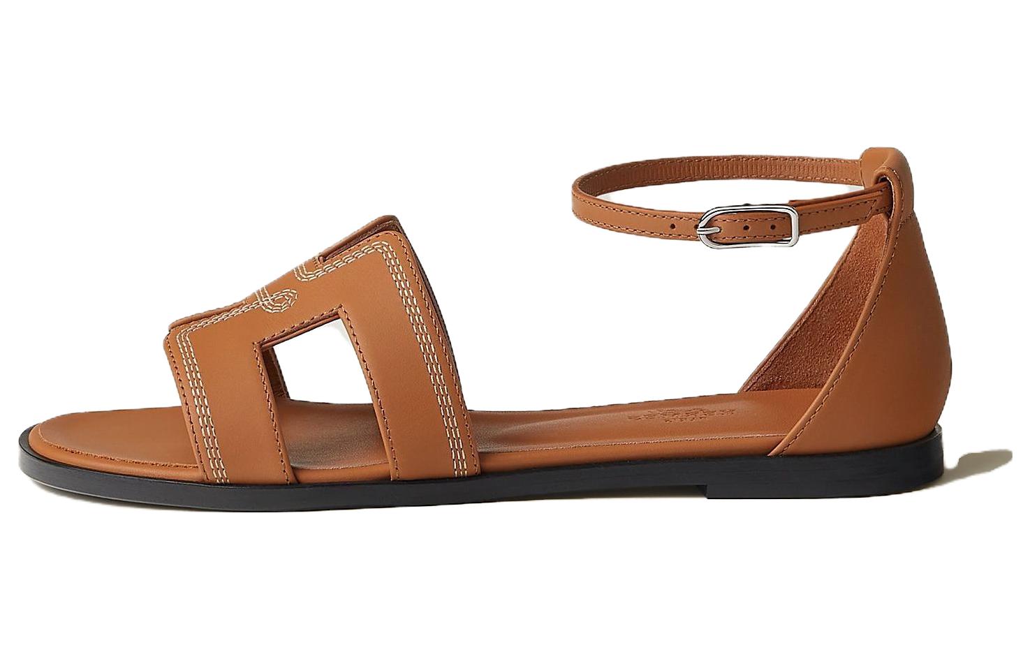 (Women) HERMES Santorini 'Brown Leather Buckle' H232146Z-A3