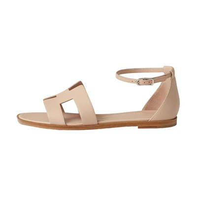(W) HERMES Santorini 'Brown Open-Toe Buckle'