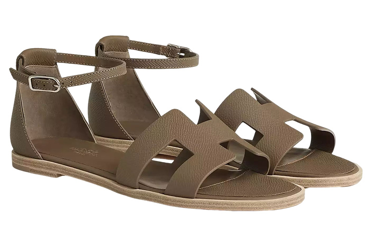 Shop (W) HERMES Santorini ''Dunkelbraune Schnalle'' H182138Z-X3