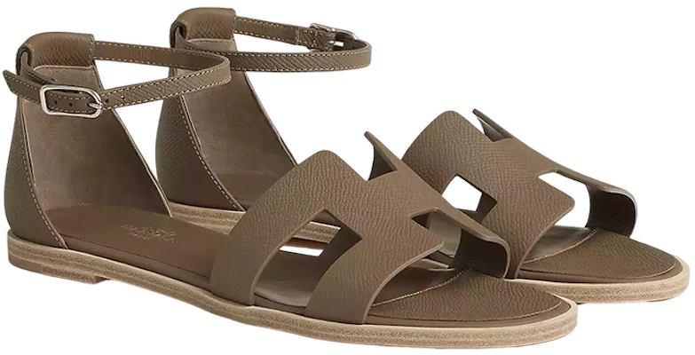 (W) HERMES Santorini ''Dunkelbraune Schnalle'' H182138Z-X3 Shop (W) HERMES Santorini ''Dunkelbraune Schnalle'' H182138Z-X3