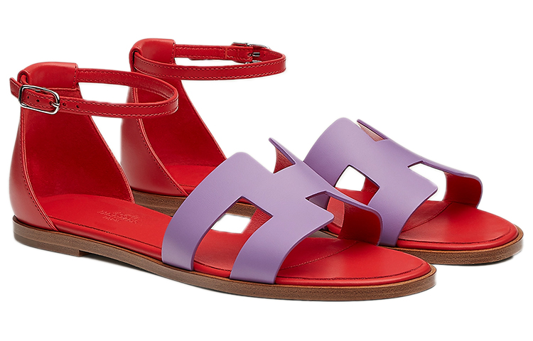 (W) HERMES Santorini Sandals 'Purple Red' 圖 3