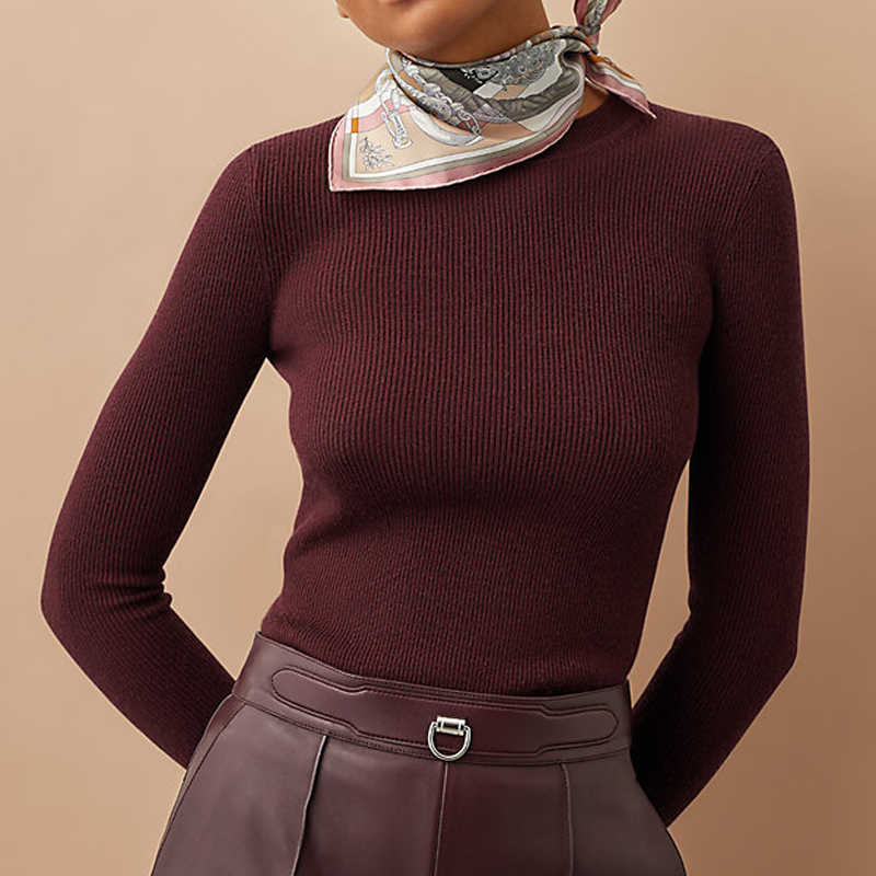 (Women) HERMES Scarf Cavalier Horse 45cm Silk in Pink/Beige/Grey H892813S-16 圖 3