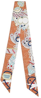 (Women) HERMES Scarf Odyssey Twilly Black Silk Scarf. H063707S 07 Order (Women) HERMES Scarf Odyssey Twilly Black Silk Scarf. H063707S 07