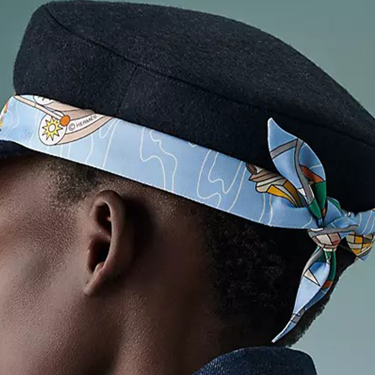 (Women) HERMES Scarf Odyssey Twilly  Silk Scarf Blue H063707S 05 圖 3