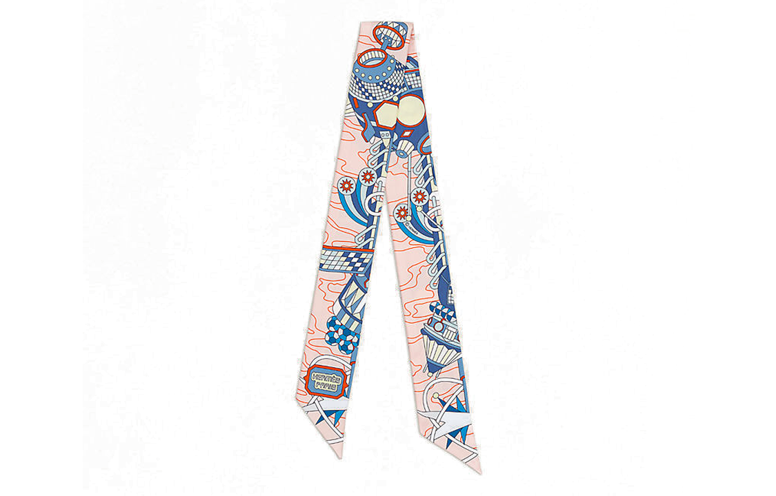 (Women) HERMES Scarf Odyssey Twilly for Women - Light Pink/Blue/Sulphur. H063707Sv04 圖 2