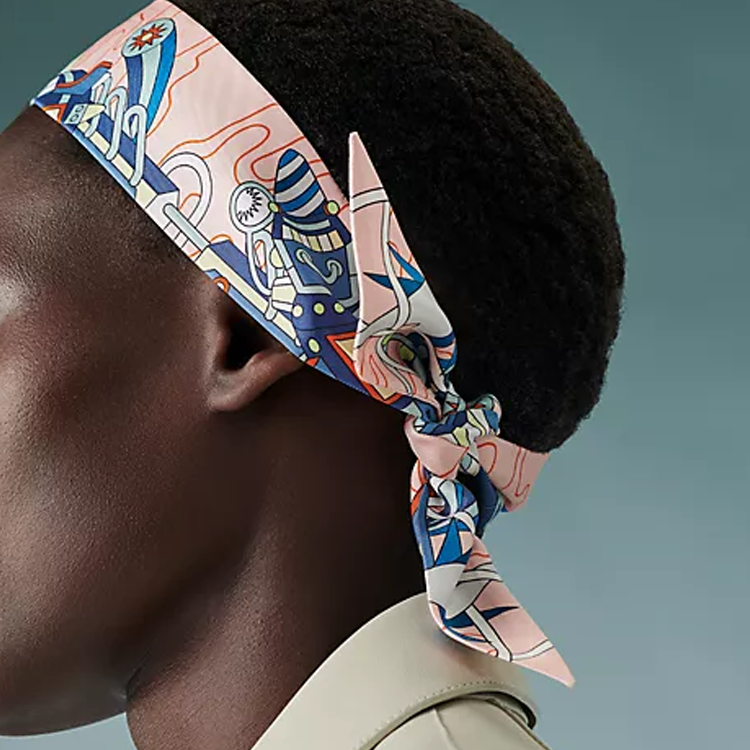 (Women) HERMES Scarf Odyssey Twilly for Women - Light Pink/Blue/Sulphur. H063707Sv04 圖 3