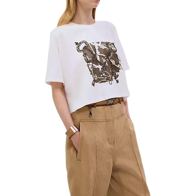 (Women) HERMES Short Round Neck T-Shirt  White H5E4624DA90 圖 2