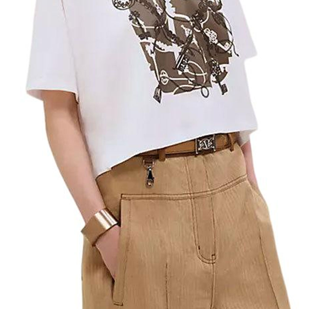 (Women) HERMES Short Round Neck T-Shirt  White H5E4624DA90 圖 6