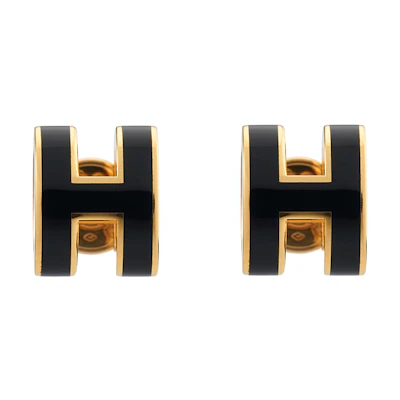 (Women) HERMES Signature Letter Pattern Gold-Plated Stud Earrings H608002F-03