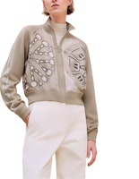 (Women) HERMES Silk Print Long Sleeve Jacket Beige Apparel H4H2814DWF8 (Women) HERMES Silk Print Long Sleeve Jacket Beige Apparel H4H2814DWF8