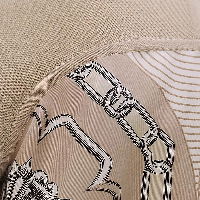 Purchase (Women) HERMES Silk Print Long Sleeve Jacket Beige  Apparel H4H2814DWF8