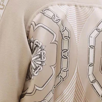 Sizing (Women) HERMES Silk Print Long Sleeve Jacket Beige Apparel H4H2814DWF8
