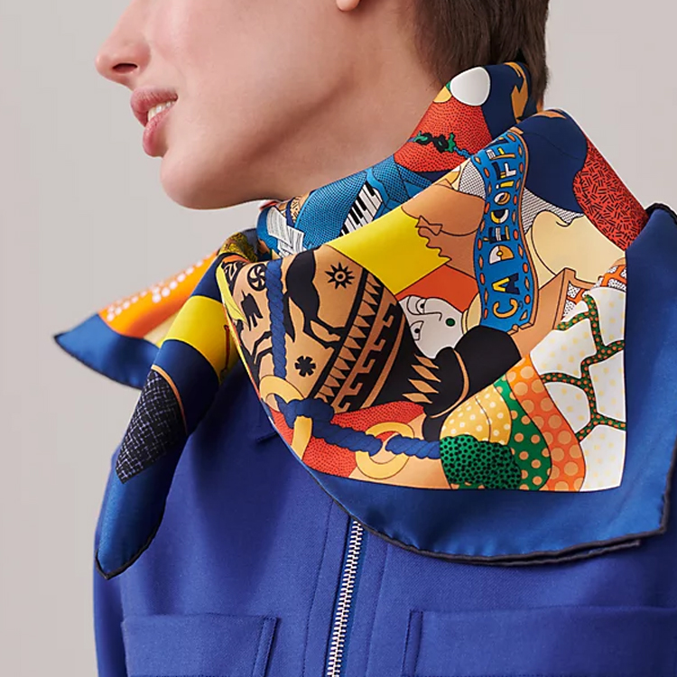 (Women) HERMES Silk Scarf  "Incredible!" Multicolor Twill Design H004005S-06 圖 3