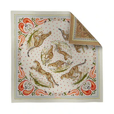 (Women) HERMES Silk Scarf "Cheetah Bandana" Grey Accessory H904166Sv05