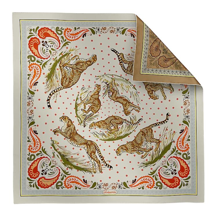 (Women) HERMES Silk Scarf "Cheetah Bandana" Grey  Accessory H904166Sv05 圖 2