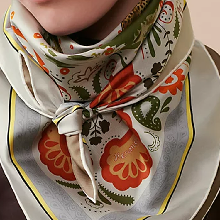 (Women) HERMES Silk Scarf "Cheetah Bandana" Grey  Accessory H904166Sv05 圖 5