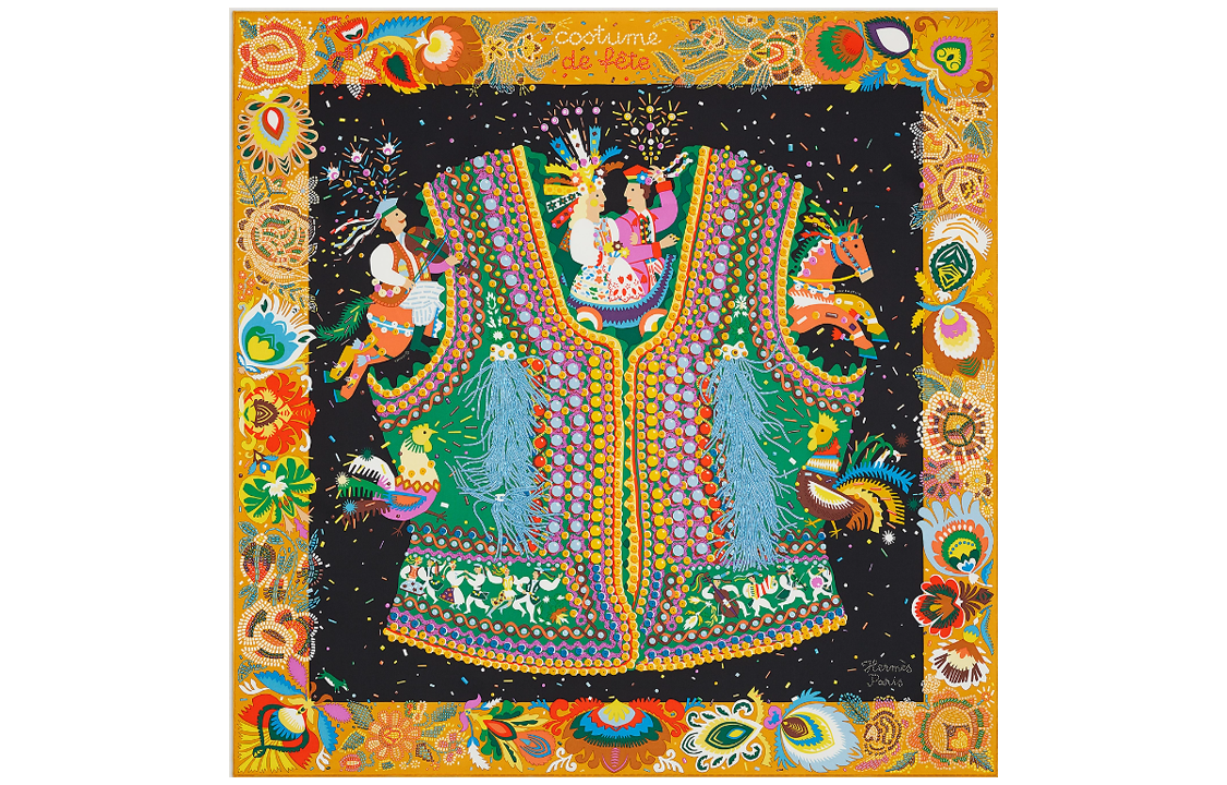 Order (Women) HERMES Silk Scarf  Fashion Print "Haute Couture Festival" Edition. H003915S-04