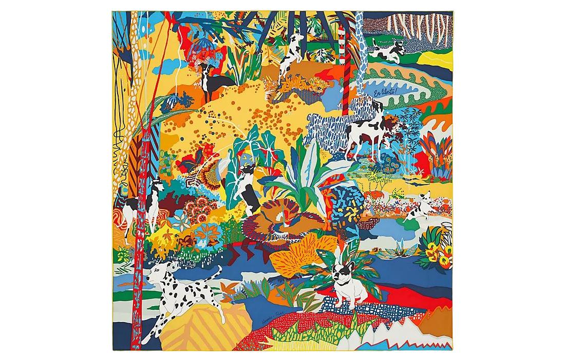 (Women) HERMES Silk Scarf 'Freedom' Pattern 90x90cm Multicolor  Accessory H003911S-03